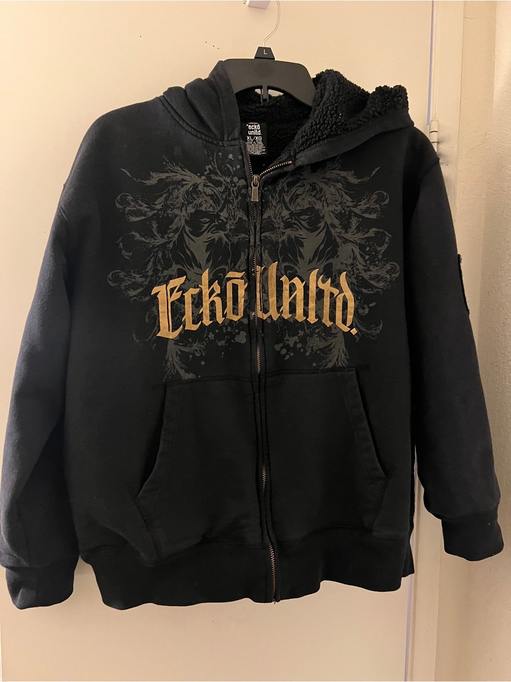 Echo Black Zip Hoodie Y2K